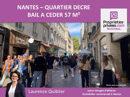 44000 nantes - bail a ceder   local commercial 57 m² quartier decre