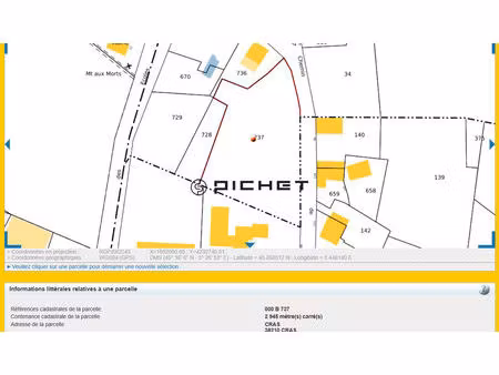 exclusivite : terrain à vendre projet 'coeur de village' face à la mairie de cras (isère)