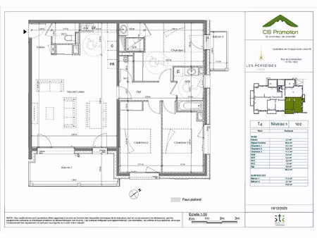 achat appartement 4 pièces 96m²