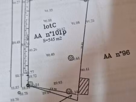 terrain a bâtir hors lotissement 545m2