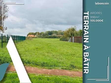 terrain 998 m² bois en ardres