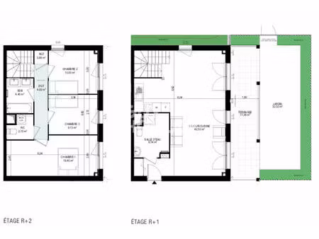 t4 - monteux - 99 m² - avec terrasse  jardin privatif et double parking -