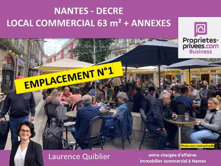 44000 nantes decre - bail a ceder  location local 63 m² + appartement + reserve
