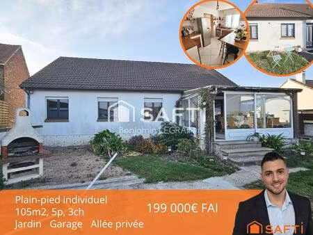 plain pied indivudel 105m2  5p  3ch  jardin  garage
