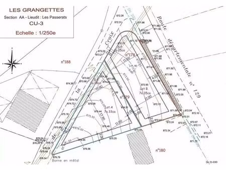 vente terrain 727 m2 à les grangettes