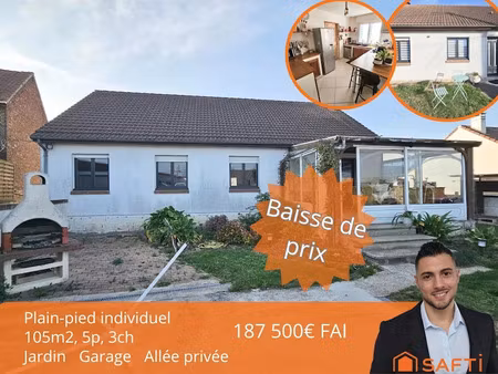 vente maison 5 pièces 105 m² à haspres (59198)  187 500 €