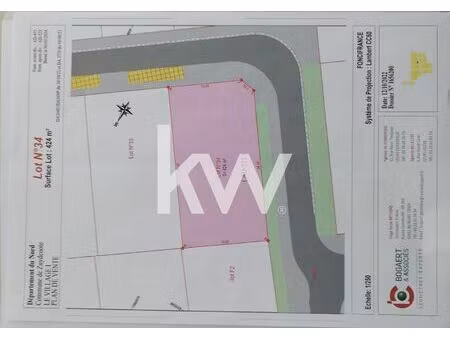 achat terrain 424m²