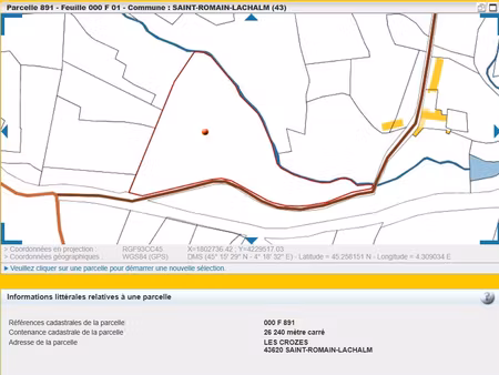 saint romain lachalm parcelle semi boisée non constructible