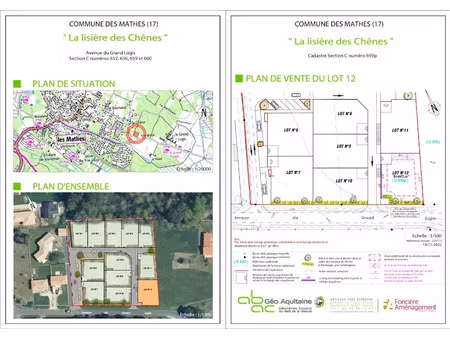vente terrain 443 m² à les mathes (17570)  114 000 €