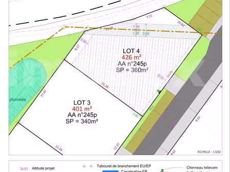 vente terrain 340 m² vallons-de-l’erdre (44540)