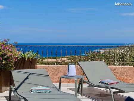 magnifique t2 vue mer exceptionnelle dans la très recherchée résidence piana d'occi à sant