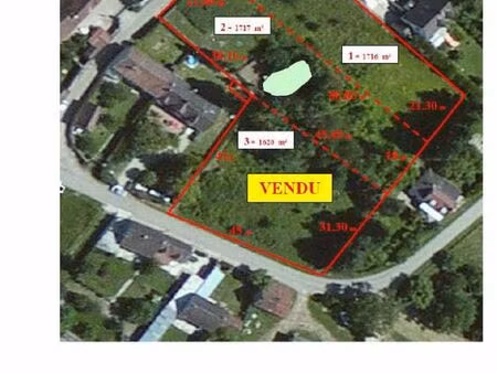 2 terrains plats 3.467 m² constructibles près de sens (89)  1.751 m² et 1716 m² pour 22.00