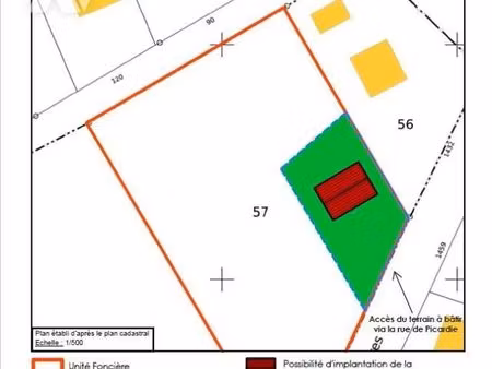 terrain 560 m² canny sur matz