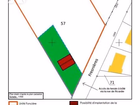 terrain 712 m² canny sur matz