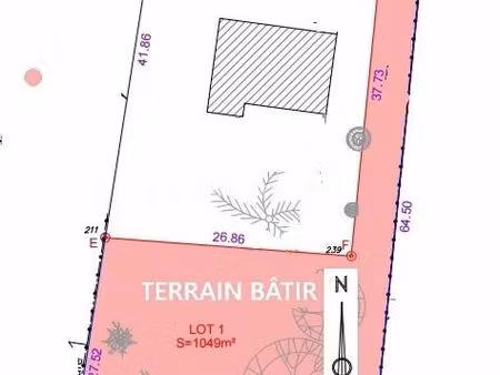 terrain 1 050 m² port sainte foy et ponchapt