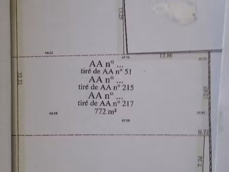 janville rue peu passante terrain de 772 m²