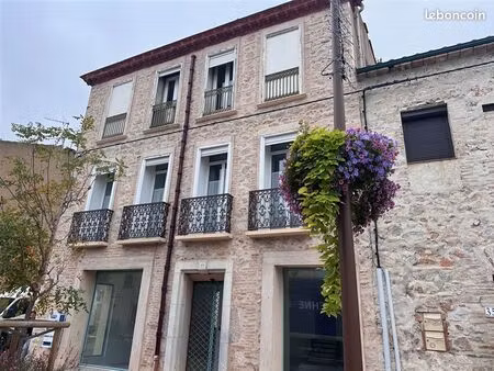 rare à salses : immeuble de rapport  complet  local + logements  excellente rentabilité po