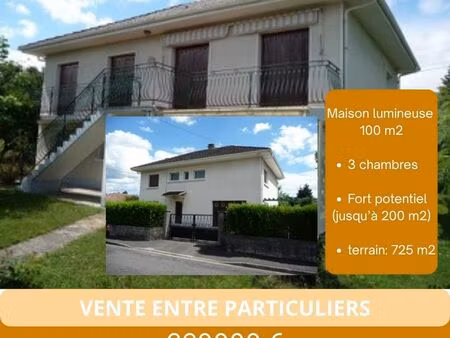 ? maison lumineuse 100 m² + 100 m² aménageables (plain pied)– terrain 725 m² à nay (64800)