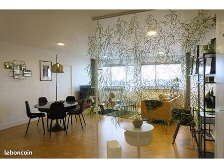 mulhouse hyper-centre meublé de 92m2: 2 chambres et parking clos inclus