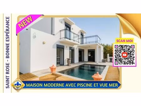 maison de luxe moderne avec piscine et vue mer panoramique à sa