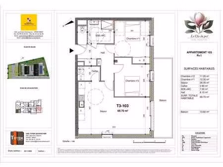 vente appartement 3 pièces à guilers (29820) : à vendre 3 pièces / 70m² guilers