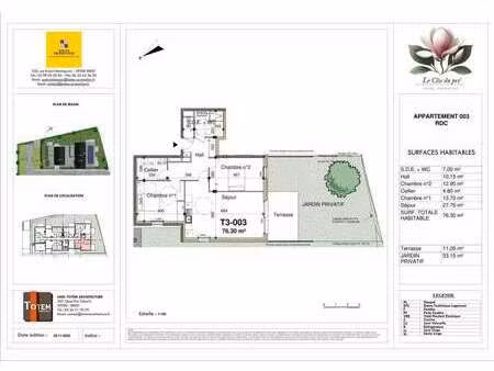 vente appartement 3 pièces à guilers (29820) : à vendre 3 pièces / 76m² guilers