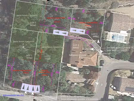 vente terrain  737.00m²  ouveillan