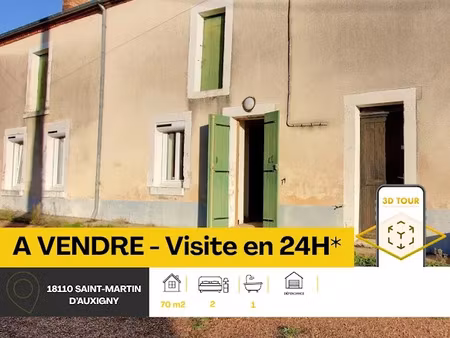 vente propriété 3 pièces 70 m² à saint-martin-d'auxigny (18110)  112 000 €