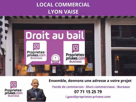 69009 lyon - cession de bail  local commercial 60 m²