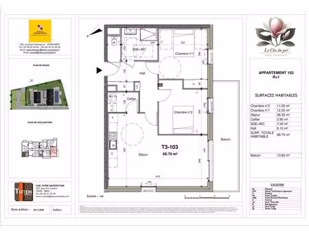 vente appartement 3 pièces 69 m² guilers (29820)