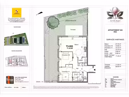 vente appartement 3 pièces 71 m² guilers (29820)