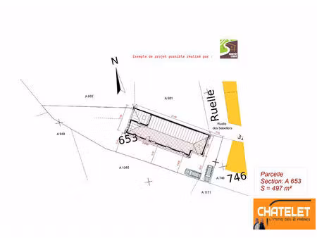 terrain constructible lent 497 m2