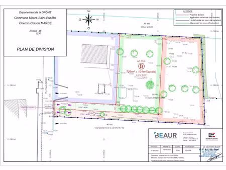 vente terrain 830 m² à mours-saint-eusèbe (26540)  149 000 €