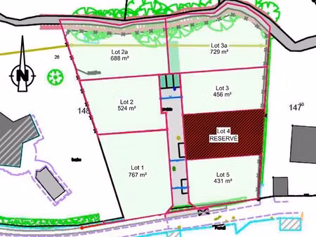 terrains de 431 à 1212 m2