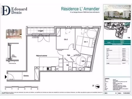 appartement 3 pièces 66 m²