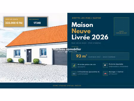nouveauté - maison neuve livrée 2026 - 2 chambres  (possible 4) - jardin 400 m2 - classe é
