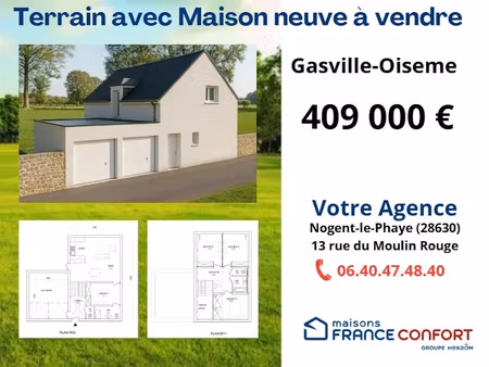vente terrain 929 m² à gasville-oisème (28300)  409 000 €