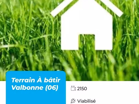 vente terrain 2150 m² à valbonne (06560)  945 000 €