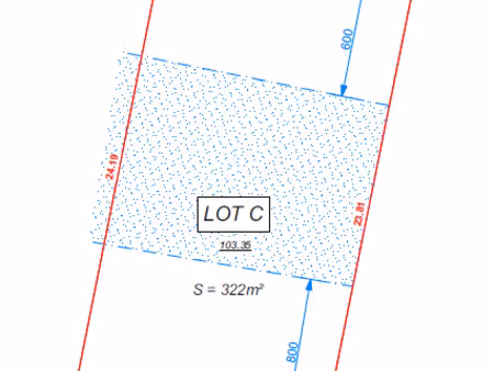 vente terrain à bâtir 322 m²