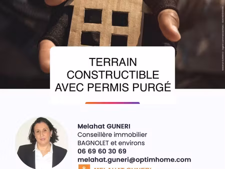 terrain avec permis de construire à vendre de 198m2 bagnolet 577 500€