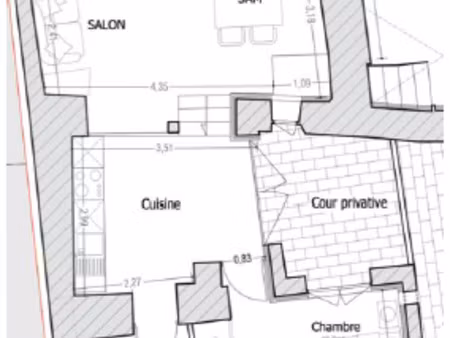 t2 rdc avec exterieur  immeuble aubagne   secteur beaumont