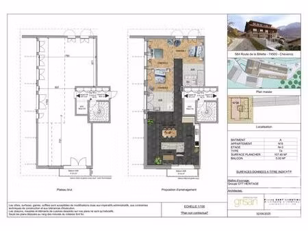 appartement f4 à vendre - 4 pièces - 117 30 m2 - chevenoz - 74 - rhone-alpes