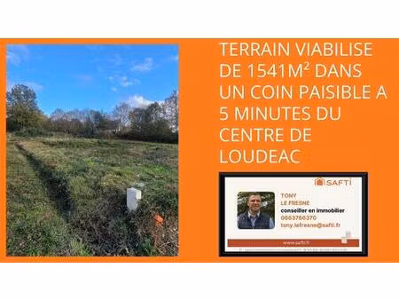 terrain viabilise de 1541m² dans un coin paisible a 5 minutes du centre de loudeac