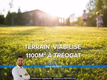 vente terrain 1100 m² à tréogat (29720)  79 900 €