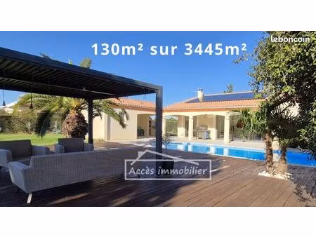 superbe maison de 130m² de p-pied avec parc de 3445m² avec piscine