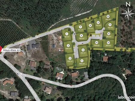 terrain 770 m² castets