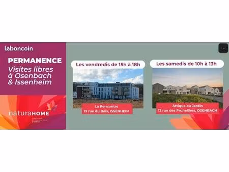 appartement - 3 pièces - visites ouvertes au public issenheim et osenbach