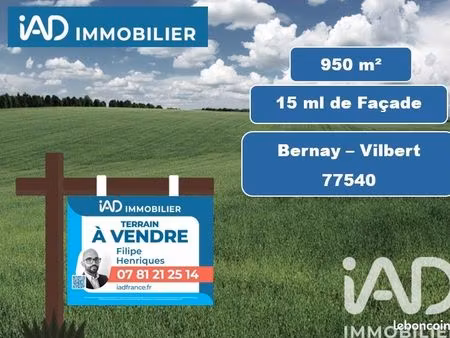 terrain 950 m² fontenay-trésigny