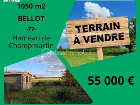 terrain 1 050 m² rebais