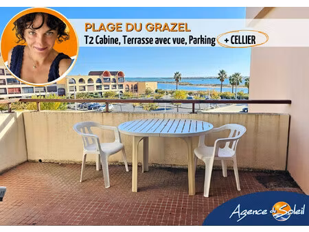 t2 cabine  terrasse (vue grazel)  parking  cellier